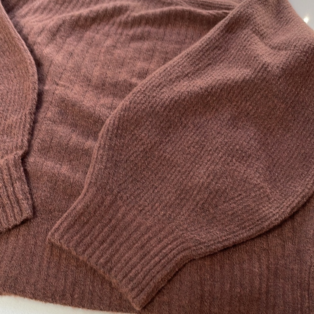 🆕 Athleta Layover Merino Wool Blend Crew Sweater, Chocolate, Size 3X - Picture 7 of 10